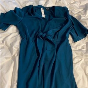 City Chic  faux wrap dress - green